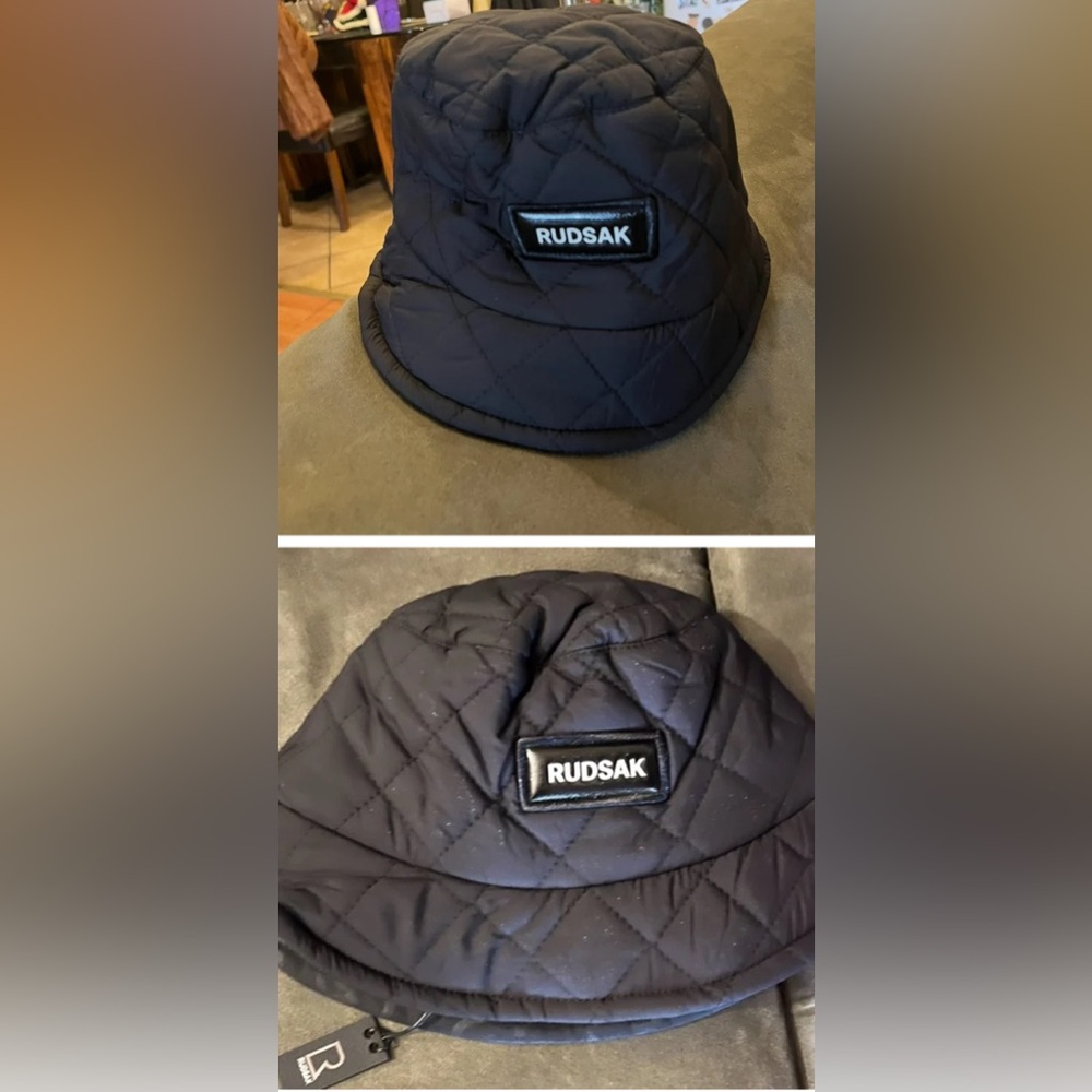 RUDSAK  Black Quilted Unisex Bucket Hat